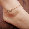 Women Elegant Simple Chain 8 Bead Anklet Ankle Bracelet Infinity Sexy Barefoot Sandal Beach Foot for Lady Perfect Gift