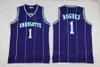 Retro basket vintage 33 Alonzo sorg Jersey 1 Tyrone muggsy Bogues 2 Larry Johnson Team Stripe Grön Lila Vit Färg Alla Stitched Andas