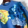 [Дикс] блестки вязаные пуловеры свитер свободный подходящий круглый шеи с длинным рукавом женщины мода весна осень 13T723 210527