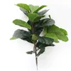 122cm Grand Artificiel Ficus Branche D'arbre Faux Plantes Vertes Feuilles De Palmier Arbuste Tropical Faux Arbre À Caoutchouc pour La Maison Automne Décoration 210624