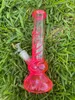 2022 25 cm 10 inch Premium Multi Color Glow in the Dark Pink Hookah Water Pipe Bong Glass Bongs met 18mm Downstam and Bowl