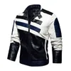 Men's Trendy Motor Leather Jacket Outwear Men Winter Fashion Casual Biker PU Jacket Coat Man Slim Leather Bomber Jacket 211222