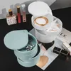 Creative 4 Layers Rotatable Jewelry Storage Boxs Makeup Container Case Earring Necklace Simple Girl Plate Organizer 210922