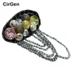 Cirgen, Mode Kvinnor Cool Gun Black Kedjor Tassels Acrylic Epaulet Epaulette / Shoulder Board Knot Brosches Smycken Artikel