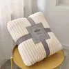 Coperta a righe solide coperta flanella in pile morbido adulto copertura inverno punto caldo cucito soffice lenzuola lenzuola copriletto per divano camera da letto