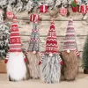 Gnome Faceless Doll Christmas Red Vin Bottle Cover Tricoting Long Beer Beer Beer Champagne Bottes Covers Home Noël Festival Party Party Table Dîner décorations HY0185