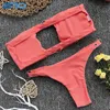 Maillots de bain pour femmes BRO Buckle Bikini Bandeau Maillot de bain Sexy Brésilien Plage May Femmes Baigneurs Maillots de bain Blanc Léopard Femme Plavky Damy