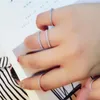 Real S925 Sterling Silver Rings for Women Simple Classic Wedding Ring with Stamp Exquisite Cz Female Wholesale Jewelry