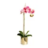 vaso da fiori da tavolo ben progettato di alta qualità, composizione floreale in lattice artificiale, orchidea, tocco reale, popolare T200103