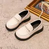 Flat Shoes Children's Leather Toddler Kids Loafers Baby Girl Black White School For JK Uniform Lolita Princess