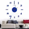 Väggklockor mode DIY Mute Clock Creative 3D Mirror Surface Sticker Home Office Decor Frameless Rooms Coffee Shop Hall