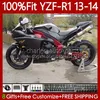 OEM Codework для Yamaha YZF-R1 YZF1000 YZF R 1 1000CC 2013 2014 Gloss Black Moto Cody 97NO.55 100% FIT YZF R1 1000 CC YZFR1 13 14 YZF-1000 13-14 Набор обтекатель