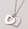 FedEx Personlig Round Lovers Halsband Party Favor Sublimation Blanks Love Carved Clavicle Chain DIY Heat Transfer Heart Hollow Neck Smycken