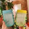 Plastic Drinkware 300ml BPA free Baby Bottles Drinking Cup with Straw Leakproof Cups Tape Portable Children Cute Water Bottle ZZD8803