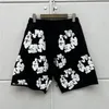 Designer Black Gray Puff Print Shorts Men Women Drawstring Breeches