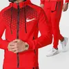 2021 Nowe Mężczyźni Zestawy Bluzy + Spodnie 2PC Splice Zipper Brand Clothing Fashion Outdoor Jogger Sport Suit Sportswear dla mężczyzn Dres G1217