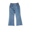 Filles taille haute jeans évasés bébé couleur unie jeans leggings fille vêtements enfants 211103