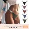 Femmes Sexy Strings Strass Lettre Sous-Vêtements Diamants G-string Taille Basse Femme Slips Shorts T-back Fitness Triangle Culottes Y0823