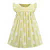Ny ankomst sommar europa stil tjejer klänningar 100% bomull prickar Kids kortärmad Pricess Party Flora Mode Barnkläder Q0716