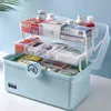 3/2 Tier Medicinsk lådor Förvaringslåda Stor kapacitet Sundrices Organizer Folding Chest Portable First Aid Kit 210922