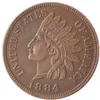 US 1881-1885 Indian Head One cent rzemieślniczy Copper Copy Akcesoria Monety 227L