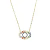 Bourkish Hamsa Hand Evil Eye Tassel Layered Gold Necklace Rainbow CZ Choker Pendant Women Neck Collier
