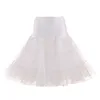 Lolita Kjolar Kvinnors Gotiska Crinoline Petticoat Evening Party Underskirt Vintage Elastisk Midja 2-Loop Ruffles Swing Black Skirt 210712