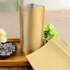 Sacchetti di carta Kraft marrone in foglio di alluminio Stand Up Pouch Borsa di stoccaggio riutilizzabile per spuntini per tè e cibo