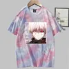 Unisex Tokyo Ghoul Short Sleeve O-neck Loose and Fit Print Tie Dye AnimeT-shirt Y0809