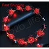 Migające opaski do włosów LED Strings Glow Flow Flower Crown Opaski na głowę światła impreza Rave Kwiatowe włosy Garland świetliste wieniec fas jllzvh home003