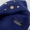 Kvinnors Hat Cap Höst och Vinter Hot Fashion Warm Diamond Shine Wool Rabbin Hair Rmaterial With True Fur Ball