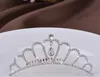 Bruiloft Crystal Crown Kam Parel Haarstokken Prom Hoofdband Kids Girl Party Events Clear Rhinestone Tiaras Sliver Haar Sieraden Kerstcadeau