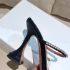 Gilda glitter cristal embelezamento cinta chinelos slip on mules sapatos de noite Carretel de strass Salto saltos femininos Designers de luxo sandálias de salto alto calçados de fábrica