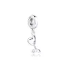 Heart Beads100% Real 925 Sterling Silver Stethoscope Heart Dangle Charms Fit Bracelet Metal Beads Silver Jewelry Q0531