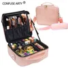 Nxy Cosmetic Bags Beauty Salon Tattoos Nail Art Tool Bin Case New Women Makeup Large Capacity Bag 220303