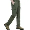 Pantaloni cargo da uomo pantaloni lunghi impermeabili militari leggeri ad asciugatura rapida pantaloni sportivi casual da esterno da uomo pantaloni estivi H1223