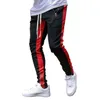 Mężczyźni Side Stripe Fashion Pocket Spodnie Casual Streetwear Jogger Pant Hip Hop Zipper Bottom Male Ołówek Spodnie Spodnie Sportowe 210723