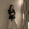 Elegant Women Blazer Jacket Autumn Female Long Sleeve Bow Slim Lace Up Coat Fashion Office Ladies Sexy Solid Blazers 210608