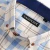 Chemise à carreaux à carreaux contrastés à manches longues 100% coton pour hommes sans poche design décontracté boutonné boutonné chemises vichy 210708