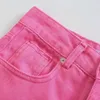 ZA Kadınlar Streç Düz Kot Yıkanmış Tam Boy Yüksek Bel Geniş bacaklı Denim Pantolon Cep Gevşek Moda Pantolon 210809