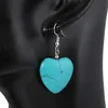 Women's Heart Tibetan Silver Turquoise Charm Oorbellen Dymtqe047 Mode Gift Nationale Stijl Dames DIY Oorbel