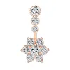 Fleur Nombril Anneaux Chirurgical Acier Inoxydable Cubic Zirconia Nombril Barbell Stud Body Piercing