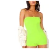Kvinnors underkläder Shapers Axless Romper Bodycon Off Axel Slim-Fit PlaySuit Ladies Beach Tube Top High midje Shorts Jumpsuit 9-Color Shapers ett stycke