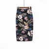 Summer Women's Clothing Bodycon Pencil Short Skirt Office Lady Slim High Waist Floral Print Plus Size Elegant Mini Skirt 210608