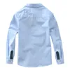 Hot koop kinderen jongens shirts lente mode effen kleur kinderen baby shirts kinderen kleding shirt witte lange mouw 3-12yrs 210306