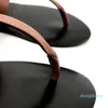 Designer Sandals Mannen Dames Leren Golden Thong Sandal Slippers Platte schoenen