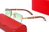 Designer de moda óculos de sol quadros tendência sem aro ouro metal quadro madeira bambu búfalo chifre óculos mulheres homens esportes vermelho eyeglasse8117756