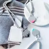 Correntes tf 925 Sterling prata colar de alta qualidade personalização moda tendência coração em forma de tinta frisada casal presente com logotipo
