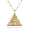 Ожерелья с подвесками Пирамида Египетских Богов Сила Глаза Ожерелье Гора Цепь на ключицу из нержавеющей стали для мужчин и женщин1861001