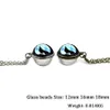 Double Side Glass Ball Time Gemstone Pendant Necklace Howling Wolf Moon Necklace Silver Bronze Chains Fashion Jewelry